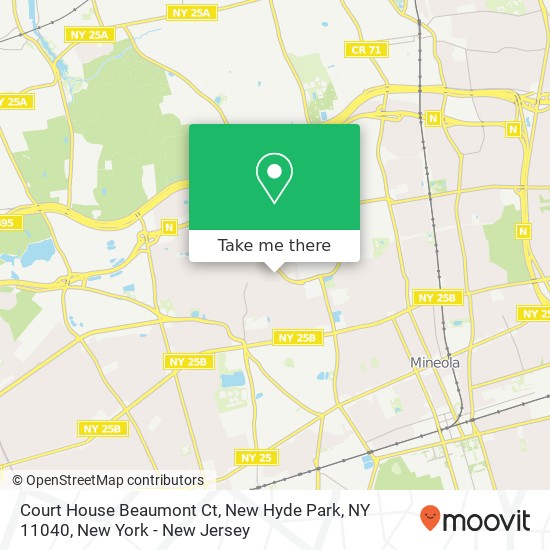 Mapa de Court House Beaumont Ct, New Hyde Park, NY 11040