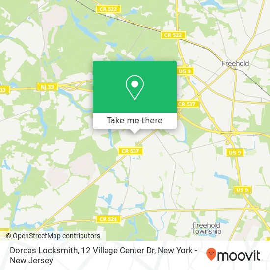 Mapa de Dorcas Locksmith, 12 Village Center Dr