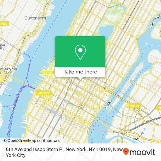 Mapa de 6th Ave and Issac Stern Pl, New York, NY 10019