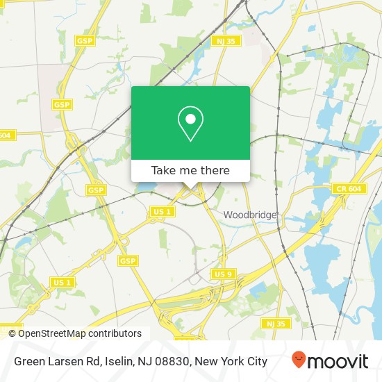 Mapa de Green Larsen Rd, Iselin, NJ 08830