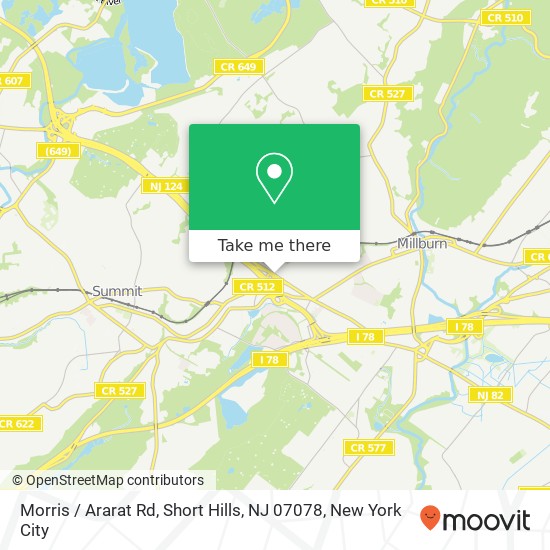 Mapa de Morris / Ararat Rd, Short Hills, NJ 07078