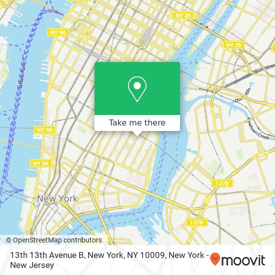 13th 13th Avenue B, New York, NY 10009 map