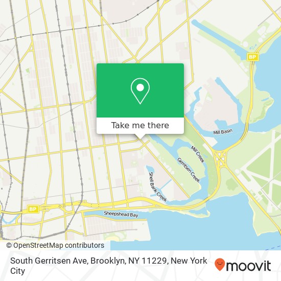 Mapa de South Gerritsen Ave, Brooklyn, NY 11229