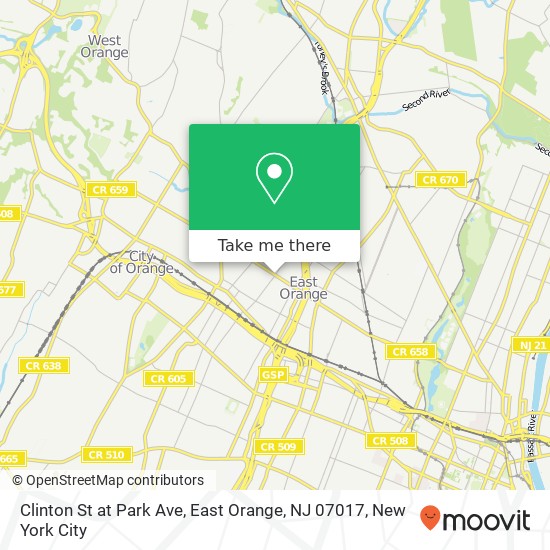 Clinton St at Park Ave, East Orange, NJ 07017 map
