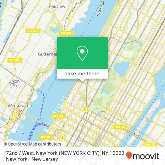 72nd / West, New York (NEW YORK CITY), NY 10023 map