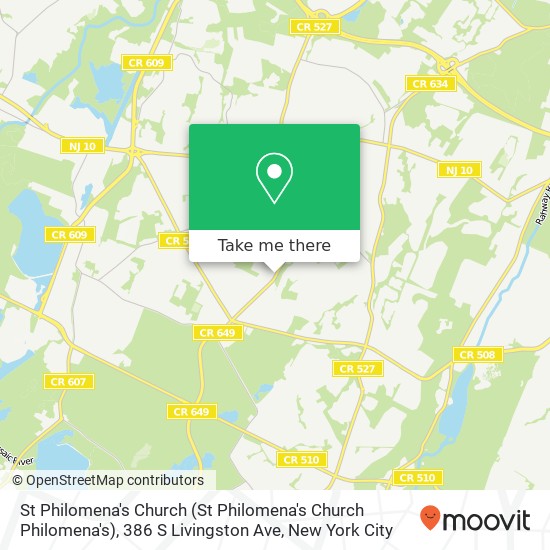 Mapa de St Philomena's Church (St Philomena's Church Philomena's), 386 S Livingston Ave