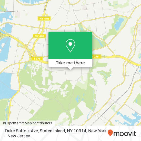 Mapa de Duke Suffolk Ave, Staten Island, NY 10314