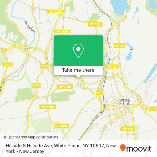 Mapa de Hillside S Hillside Ave, White Plains, NY 10607