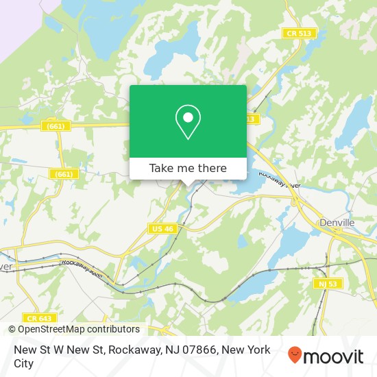 Mapa de New St W New St, Rockaway, NJ 07866