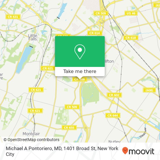 Mapa de Michael A Pontoriero, MD, 1401 Broad St