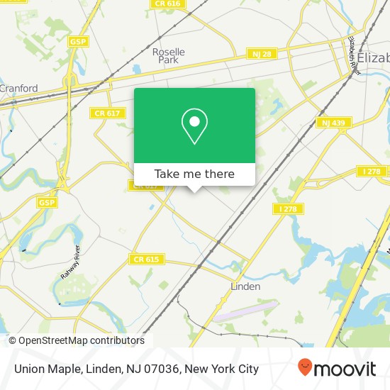 Mapa de Union Maple, Linden, NJ 07036