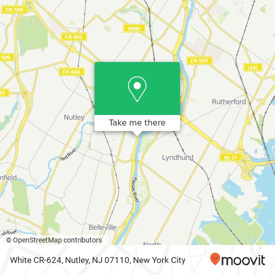 Mapa de White CR-624, Nutley, NJ 07110