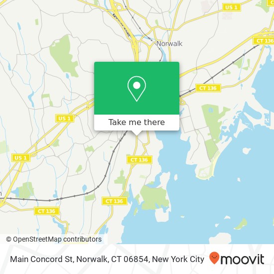 Mapa de Main Concord St, Norwalk, CT 06854
