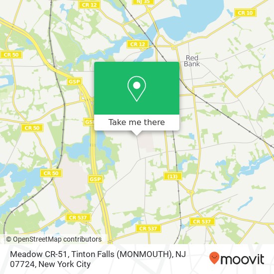 Mapa de Meadow CR-51, Tinton Falls (MONMOUTH), NJ 07724