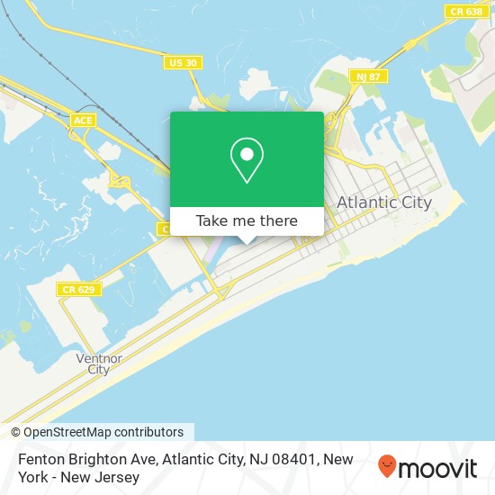 Mapa de Fenton Brighton Ave, Atlantic City, NJ 08401
