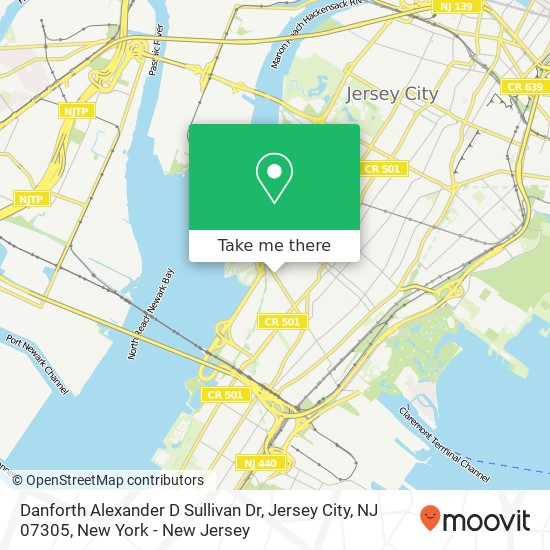 Mapa de Danforth Alexander D Sullivan Dr, Jersey City, NJ 07305