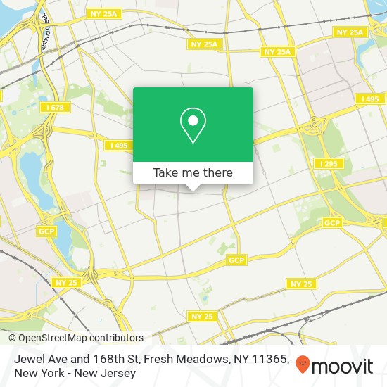 Jewel Ave and 168th St, Fresh Meadows, NY 11365 map