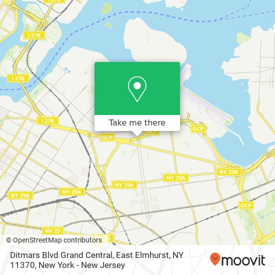 Mapa de Ditmars Blvd Grand Central, East Elmhurst, NY 11370