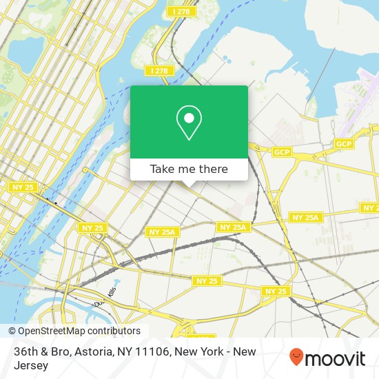 Mapa de 36th & Bro, Astoria, NY 11106