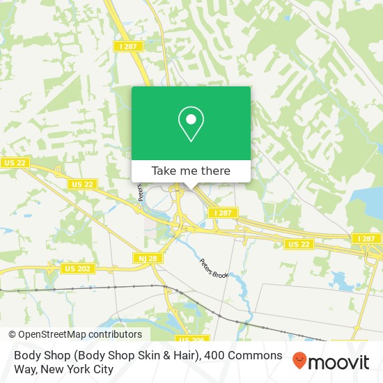 Mapa de Body Shop (Body Shop Skin & Hair), 400 Commons Way