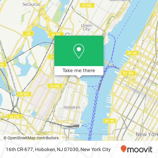 Mapa de 16th CR-677, Hoboken, NJ 07030