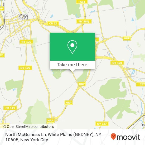 Mapa de North McGuiness Ln, White Plains (GEDNEY), NY 10605