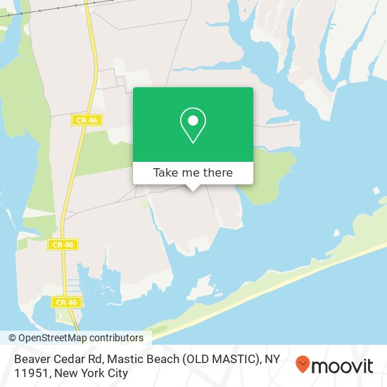 Beaver Cedar Rd, Mastic Beach (OLD MASTIC), NY 11951 map