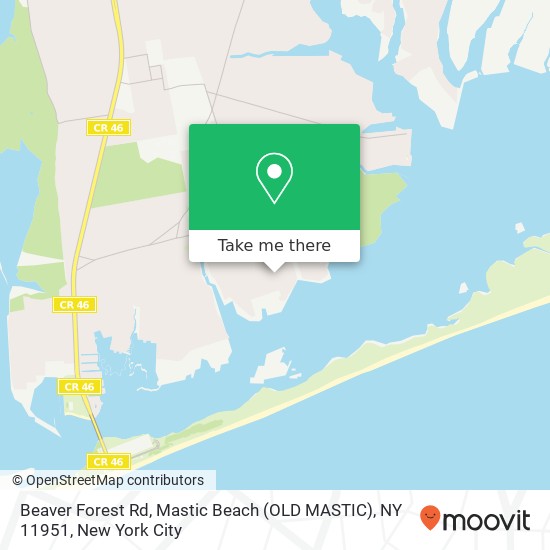 Beaver Forest Rd, Mastic Beach (OLD MASTIC), NY 11951 map