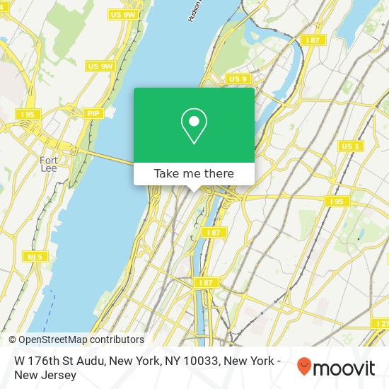 W 176th St Audu, New York, NY 10033 map