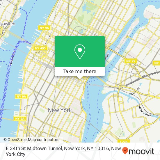 E 34th St Midtown Tunnel, New York, NY 10016 map