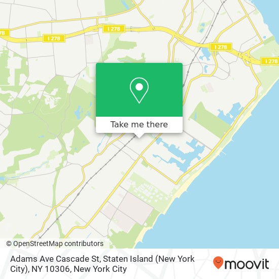 Adams Ave Cascade St, Staten Island (New York City), NY 10306 map