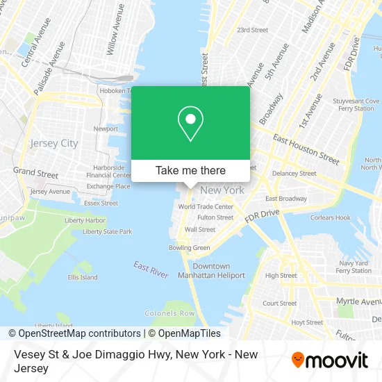 Vesey St & Joe Dimaggio Hwy map