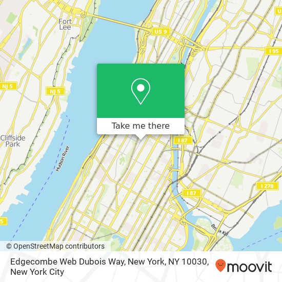 Edgecombe Web Dubois Way, New York, NY 10030 map