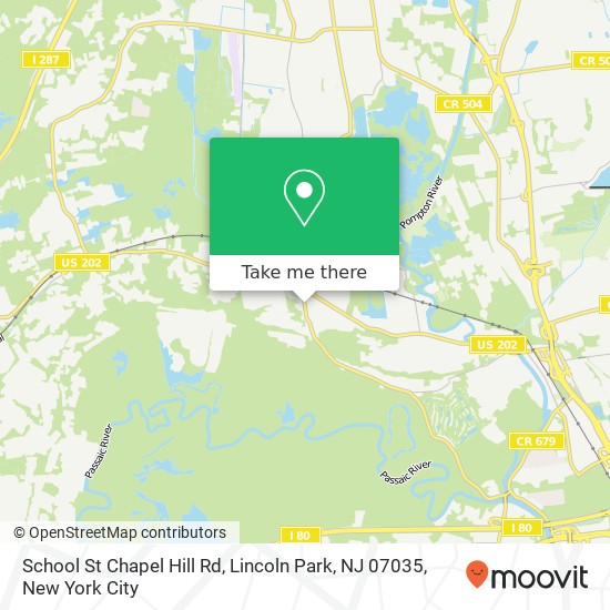 Mapa de School St Chapel Hill Rd, Lincoln Park, NJ 07035