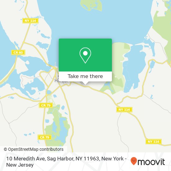 Mapa de 10 Meredith Ave, Sag Harbor, NY 11963