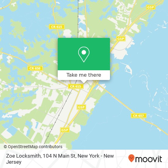 Mapa de Zoe Locksmith, 104 N Main St