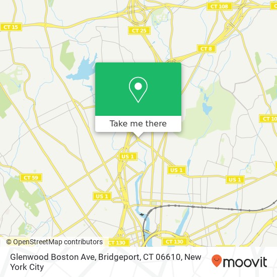 Mapa de Glenwood Boston Ave, Bridgeport, CT 06610