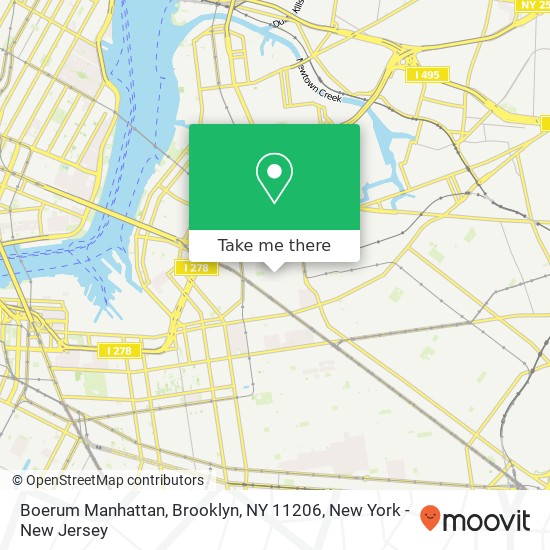 Mapa de Boerum Manhattan, Brooklyn, NY 11206