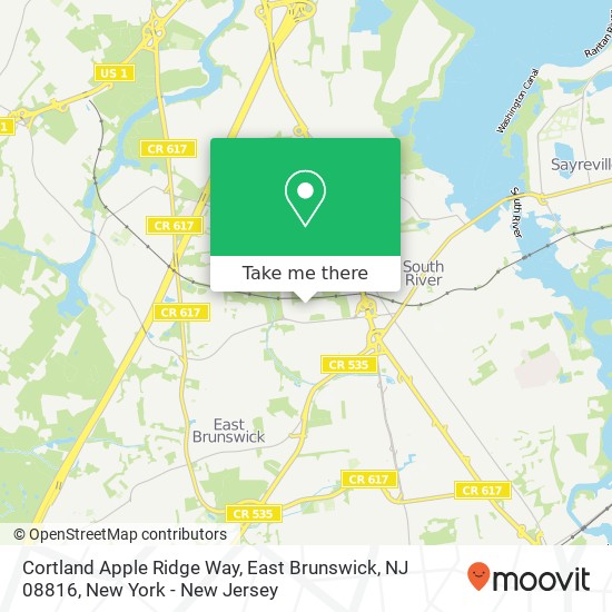 Mapa de Cortland Apple Ridge Way, East Brunswick, NJ 08816