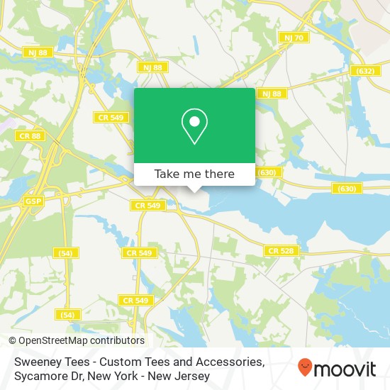 Mapa de Sweeney Tees - Custom Tees and Accessories, Sycamore Dr