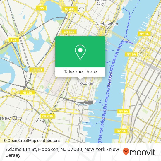 Adams 6th St, Hoboken, NJ 07030 map