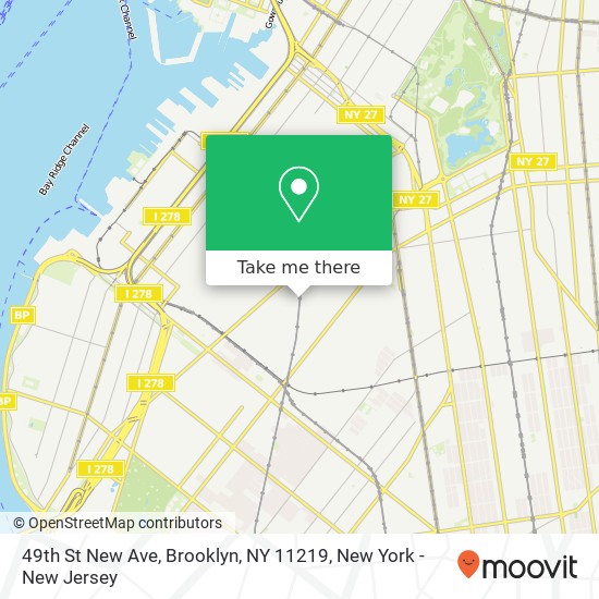 Mapa de 49th St New Ave, Brooklyn, NY 11219