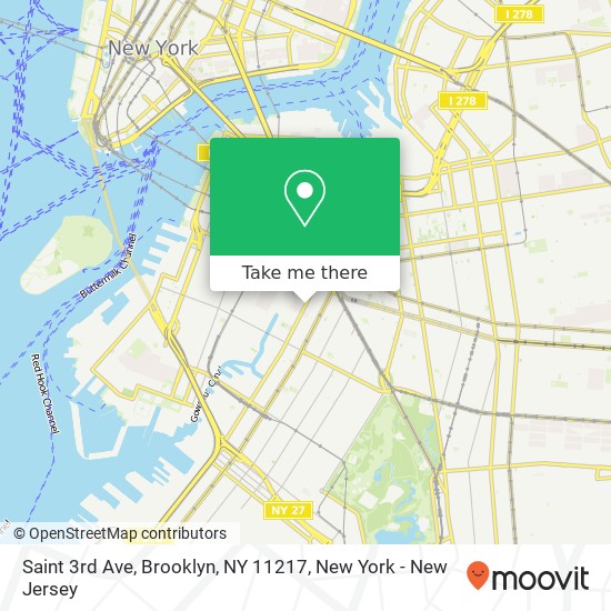 Mapa de Saint 3rd Ave, Brooklyn, NY 11217