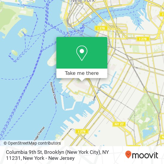 Mapa de Columbia 9th St, Brooklyn (New York City), NY 11231