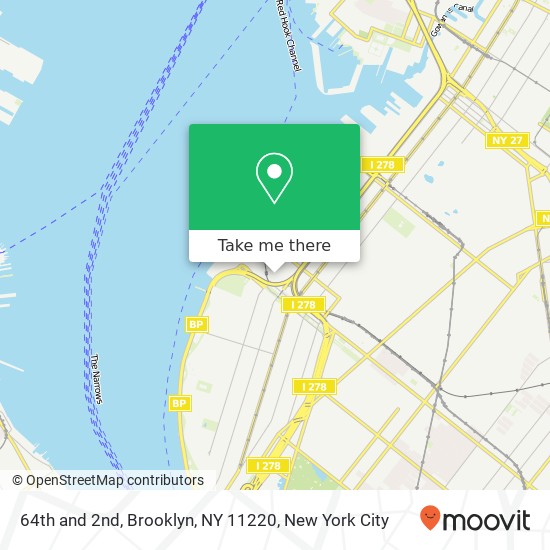64th and 2nd, Brooklyn, NY 11220 map