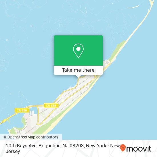 Mapa de 10th Bays Ave, Brigantine, NJ 08203