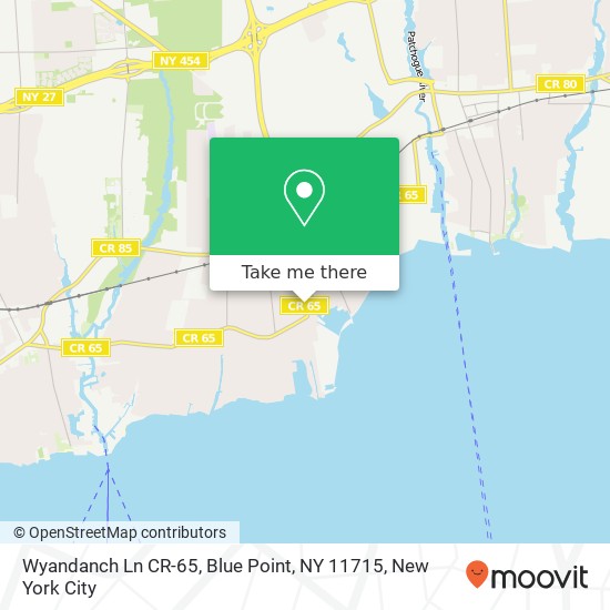 Mapa de Wyandanch Ln CR-65, Blue Point, NY 11715