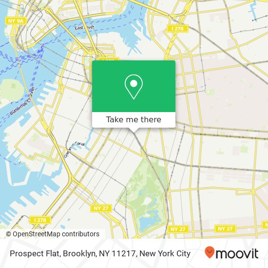 Mapa de Prospect Flat, Brooklyn, NY 11217