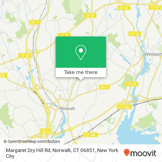 Mapa de Margaret Dry Hill Rd, Norwalk, CT 06851