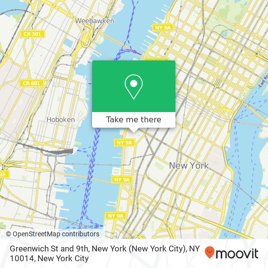 Greenwich St and 9th, New York (New York City), NY 10014 map